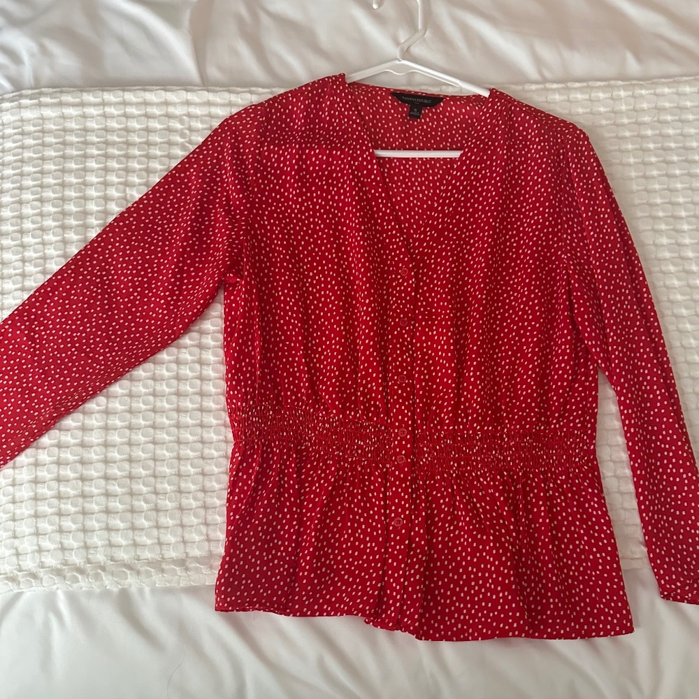 Polka Dot Peplum Blouse